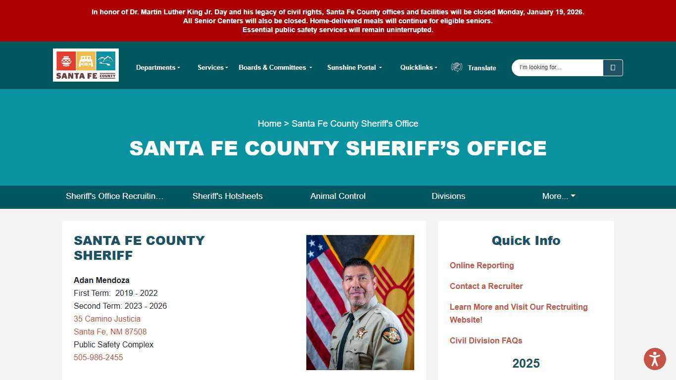 Santa Fe County Sheriff's Office | Santa Fe County